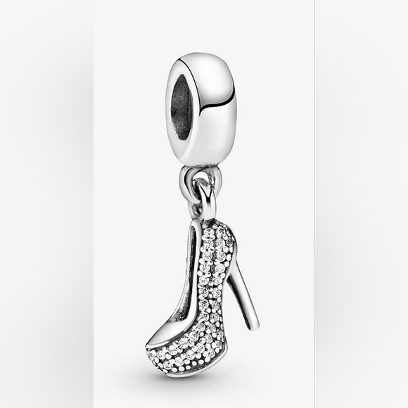 Authentic NEW Pandora Stiletto Shoe Dangle Charm S925ALE Pavé CZ - Picture 5 of 9